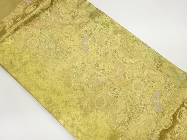 JAPANESE NAGOYA OBI / WOVEN FLORAL PLANTS